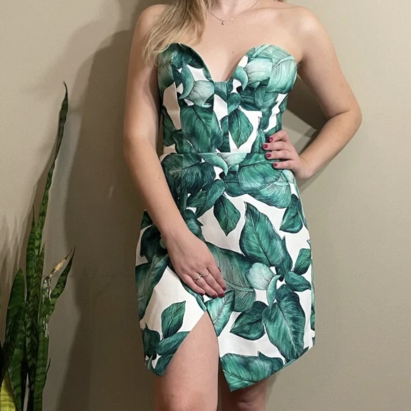 Green Strapless Mini Dresses